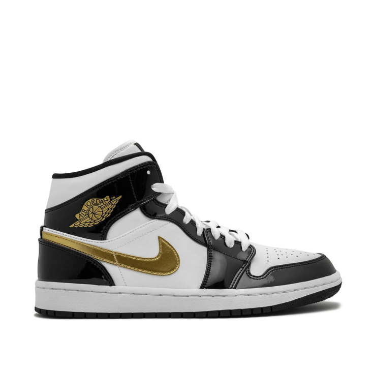 Air Jordan 1 Mid SE "Black/Gold Patent Leather"