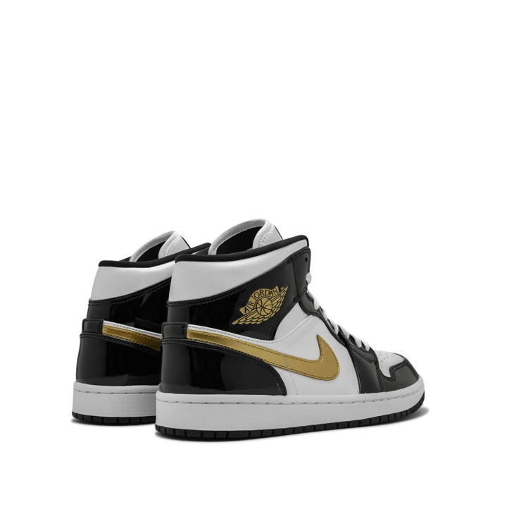 Air Jordan 1 Mid SE "Black/Gold Patent Leather"