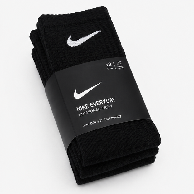 Nike Everyday Cushioned Crew Socks - Black